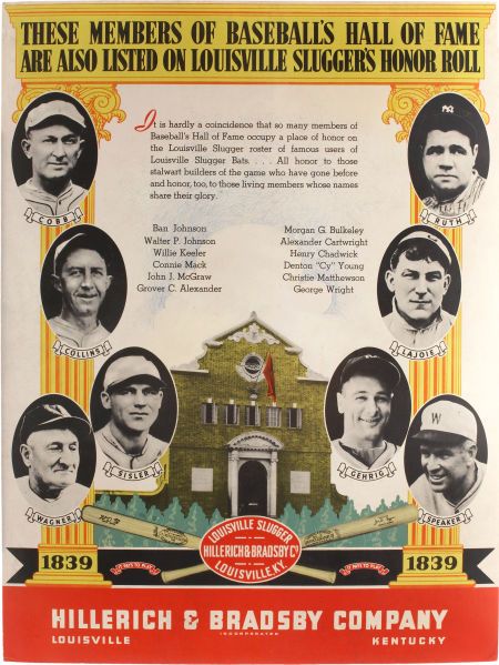 1939 Hillerich & Bradsby Baseball HOF